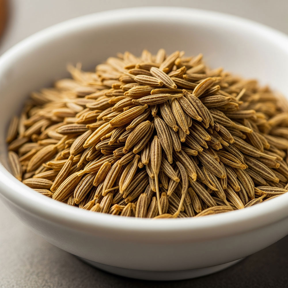 High-quality Cumin Seeds in a rustic bowl